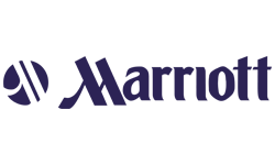 A blue and purple logo with a white background.